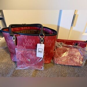 Monogram Signature 4 PCS Tote Set by Mia K. NWT